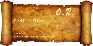 Obál Riza névjegykártya